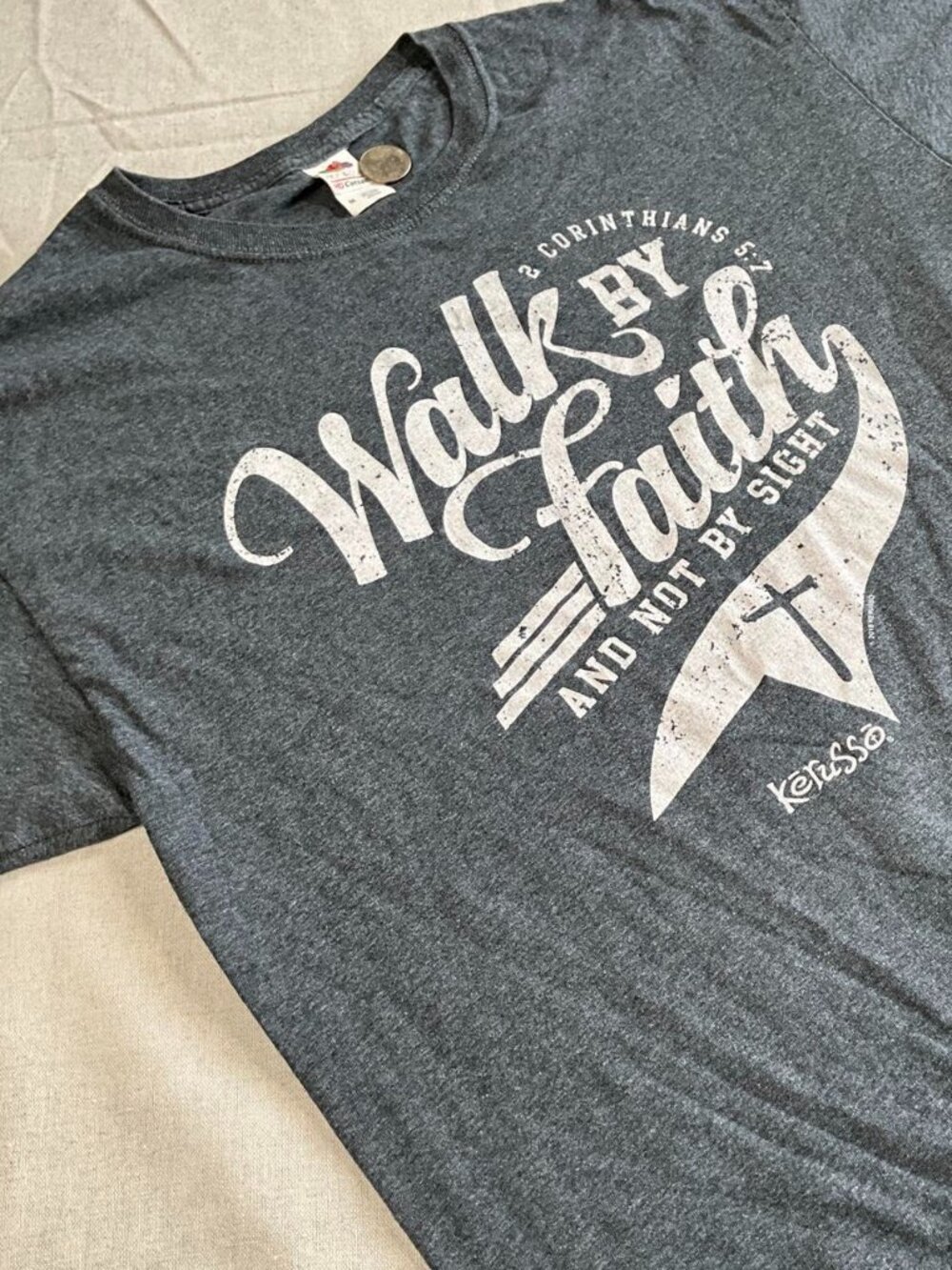 Fruit Of The Loom HD Cotton Spirituality Walk By Faith Graphic Tee (XLarge)